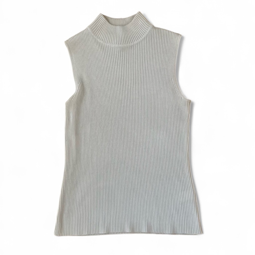 |Croft & Barrow| cream ribbed mock turtleneck top Medium Woman’s - Picture 1 of 5